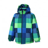 Χρωματιστό Παιδικά καρό μπουφάν σκι, μπλε και πράσινο COLOR KIDS 11343 