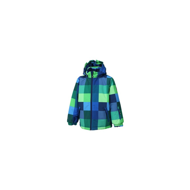 Χρωματιστό Παιδικά καρό μπουφάν σκι, μπλε και πράσινο  11343