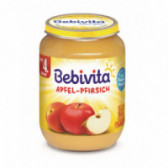 Πουρές μήλων και ροδάκινων, βάζο 0,190 kg Bebivita 113541 