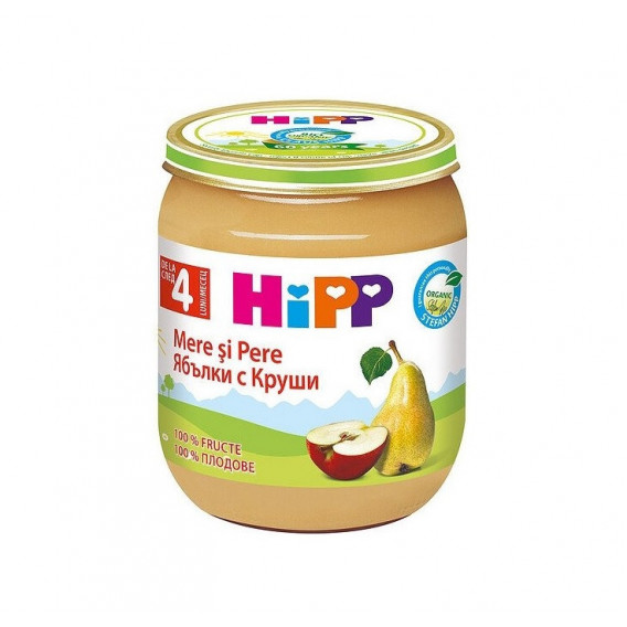 Βιολογικό πουρέ με αχλάδι και μήλο, βάζο 0,125 kg Hipp Βιολογικό πουρέ με αχλάδι και μήλο, βάζο 0,125 kg Hipp 113550