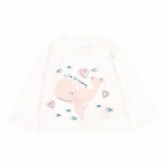 Βαμβακερή μπλούζα μωρού με τύπωμα, λευκή Boboli 113668 