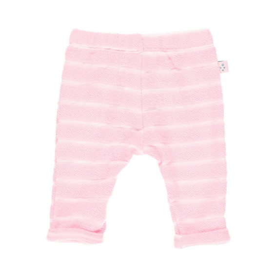 Βαμβακερό παντελόνι μωβ, ροζ και λευκό ριγέ Boboli 113675 2