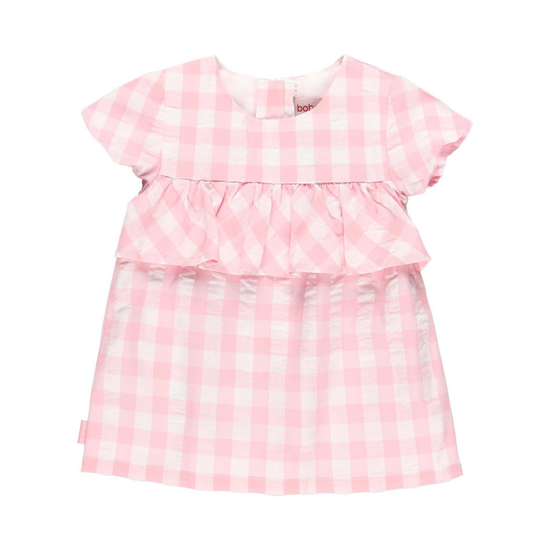 Κοριτσίστικο φόρεμα, ροζ και λευκό καρό  113727