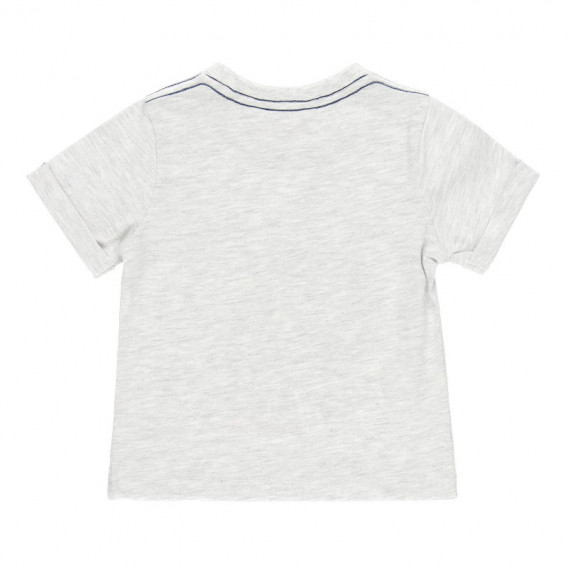 Μπλουζάκι βαμβακερό για αγόρια με τύπωμα, γκρι μελανζέ Boboli 113794 2