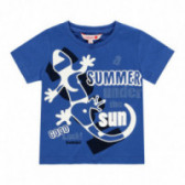 Μπλουζάκι για αγόρια από βαμβάκι με τύπωμα ιγκουάνα, μπλε Boboli 113840 