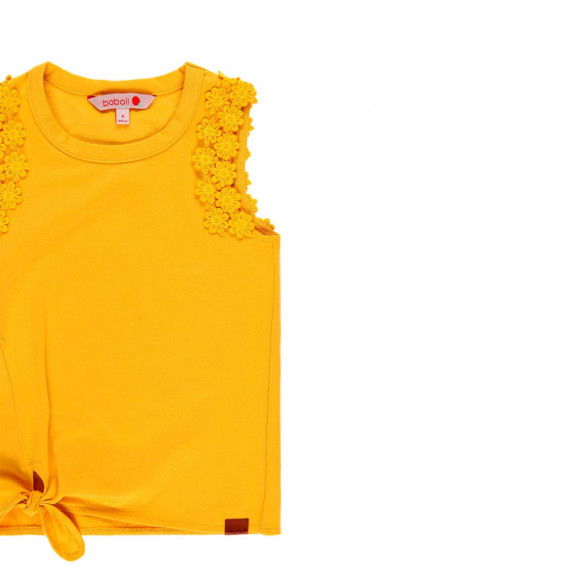 Μπλούζα για κορίτσια με λουλουδάτο Απλικέ, Κίτρινο Boboli 113864 3