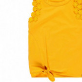 Μπλούζα για κορίτσια με λουλουδάτο Απλικέ, Κίτρινο Boboli 113865 4