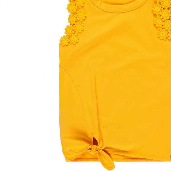 Μπλούζα για κορίτσια με λουλουδάτο Απλικέ, Κίτρινο Boboli 113865 4