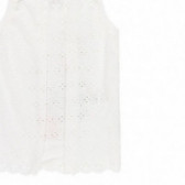 Βαμβακερή μπλούζα με δαντέλα στην πλάτη για κορίτσια, λευκό Boboli 113901 4