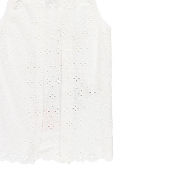 Βαμβακερή μπλούζα με δαντέλα στην πλάτη για κορίτσια, λευκό Boboli 113901 4