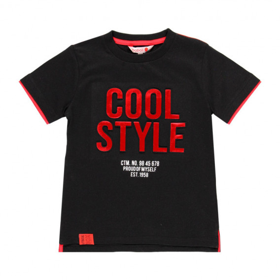 Μπλουζάκι για αγόρια με στάμπα Cool Style, μαύρο Boboli 113967 