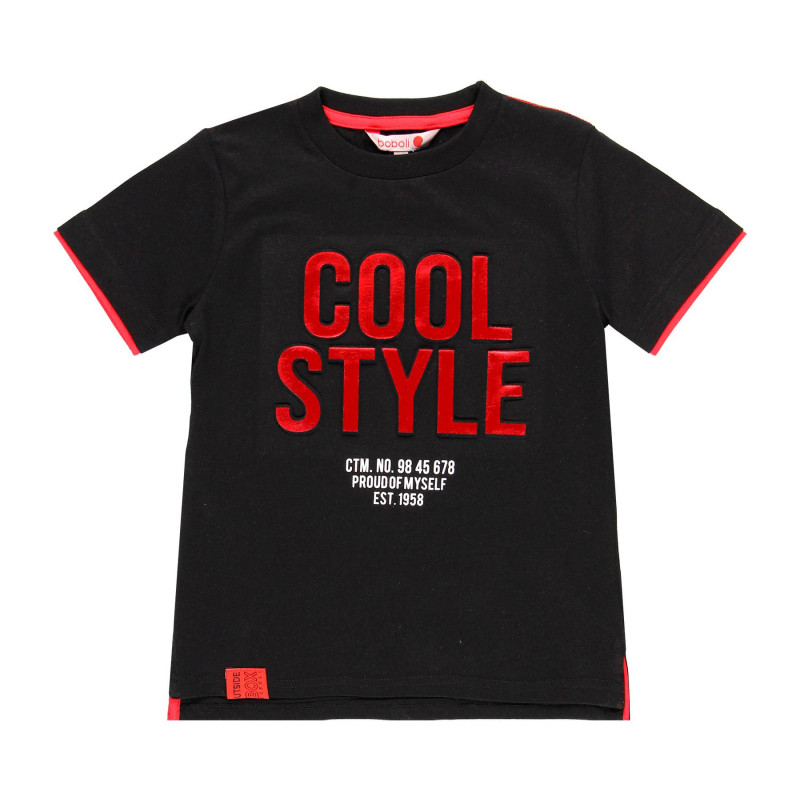 Μπλουζάκι για αγόρια με στάμπα Cool Style, μαύρο  113967