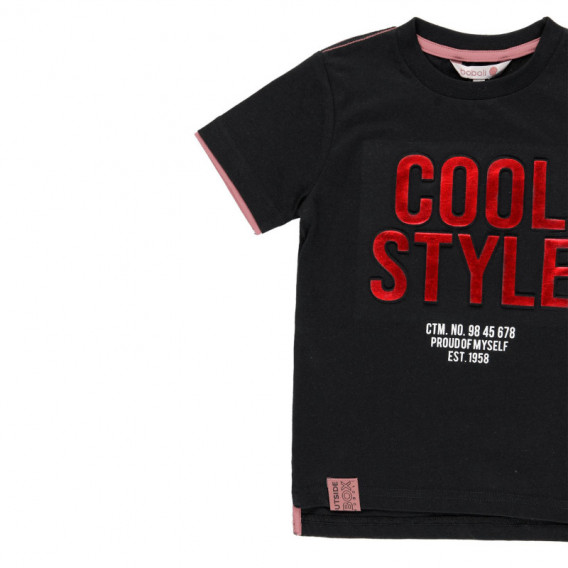Μπλουζάκι για αγόρια με στάμπα Cool Style, μαύρο Boboli 113969 3