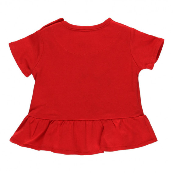 Βαμβακερό μπλουζάκι με άνοιγμα στο κάτω μέρος για κορίτσι, κόκκινο Boboli 114012 2
