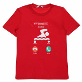 Βαμβακερό μπλουζάκι για αγόρι με διασκεδαστική στάμπα, κόκκινο Acar 114403 