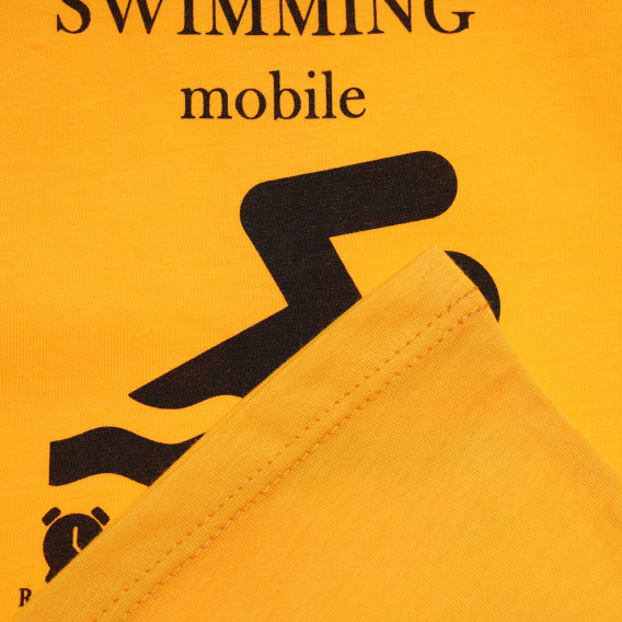 Βαμβακερό μπλουζάκι για αγόρι με διασκεδαστική στάμπα, κίτρινο Acar 114413 3
