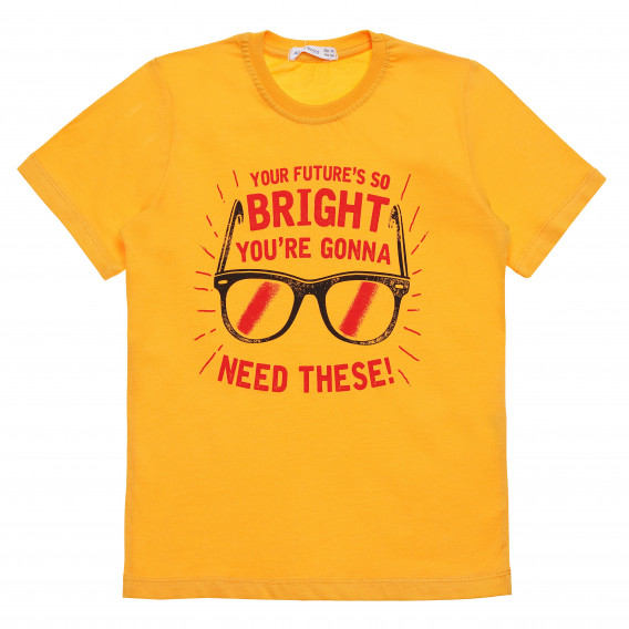 Βαμβακερό μπλουζάκι για αγόρι με στάμπα "Bright", πορτοκαλί Acar 114423 