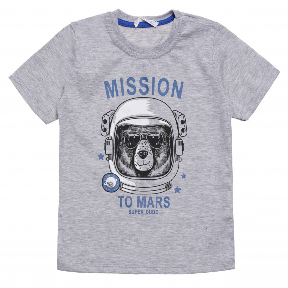 Μπλουζάκι αγοριού με την ένδειξη "Mission to Mars", γκρι Acar 114519 