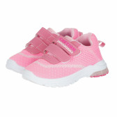 Πάνινα παπούτσια με velcro για κορίτσια, σκούρο ροζ Star 114653 