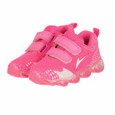 Πάνινα παπούτσια Star girl με velcro, ροζ και λευκό Star 114668 