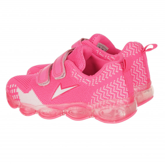 Πάνινα παπούτσια Star girl με velcro, ροζ και λευκό Star 114669 2