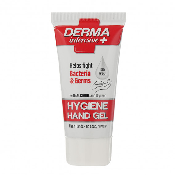 Απολυμαντικό αντιβακτηριακό τζελ χεριών DERMA Intensive +, σωλήνας 50 ml Derma 114696 