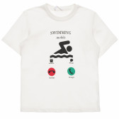 Βαμβακερό μπλουζάκι για αγόρι με διασκεδαστική στάμπα, λευκό Acar 114789 