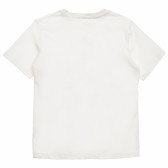 Βαμβακερό μπλουζάκι για αγόρι με διασκεδαστική στάμπα, λευκό Acar 114792 4