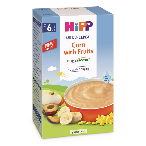 Prebiotic Instant Porridge Corn Fruit Box 250γρ Hipp 114937 