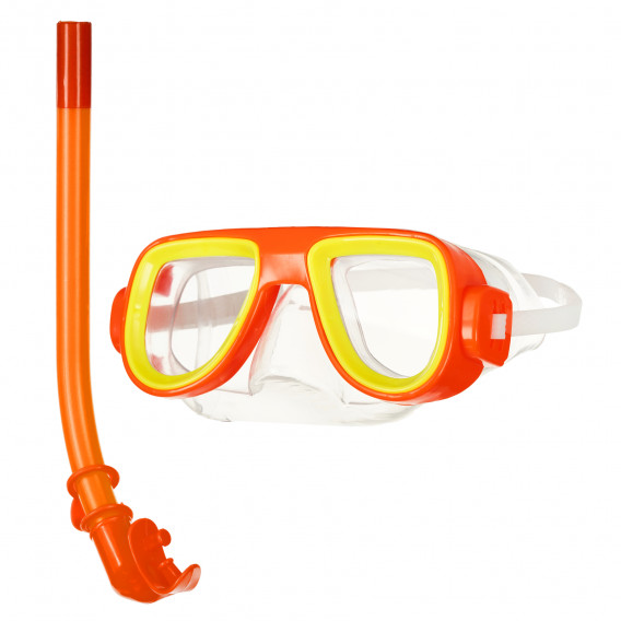Σετ κολύμβησης - μάσκα αναπνευστήρα, πορτοκαλί HL 116177 