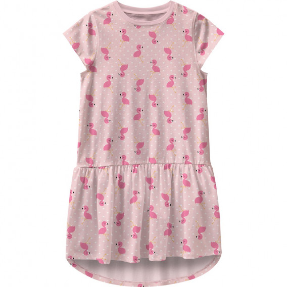 Φόρεμα από οργανικό βαμβάκι με τύπωμα για κορίτσια, ροζ Name it 116393 