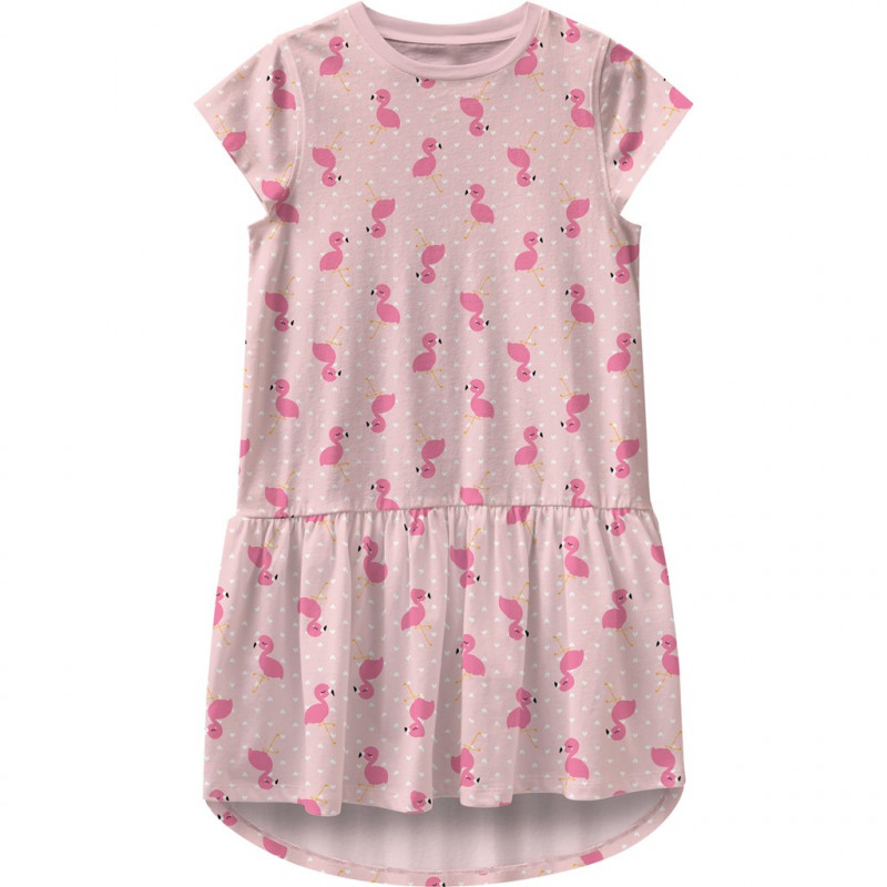 Φόρεμα από οργανικό βαμβάκι με τύπωμα για κορίτσια, ροζ  116393