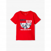 Μπλουζάκι από οργανικό βαμβάκι με επιγραφή για αγόρι, κόκκινο Name it 116408 2