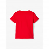 Μπλουζάκι από οργανικό βαμβάκι με επιγραφή για αγόρι, κόκκινο Name it 116409 3