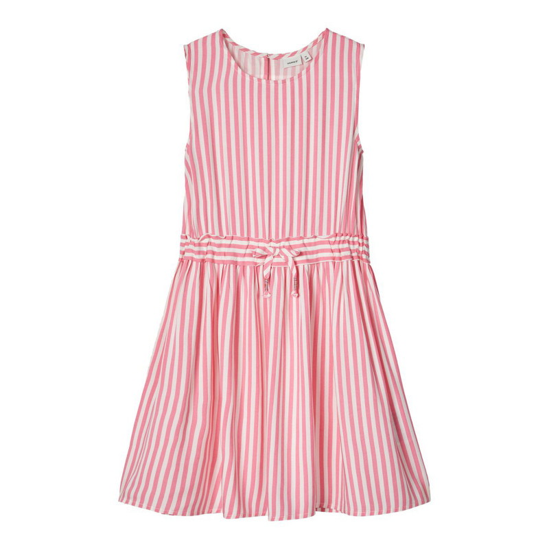 Αμάνικο φόρεμα ροζ και άσπρες ρίγες για κορίτσια  116459
