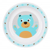 Σετ φαγητού με αρκούδα - μπλε, πλαστικό σε μπολ: 270 ml. ανά φλιτζάνι: 170 ml Canpol 117731 6