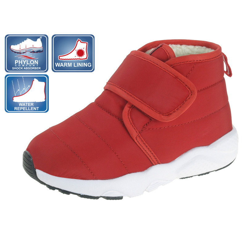 Αδιάβροχες υφασμάτινες μπότες, κόκκινες  12330
