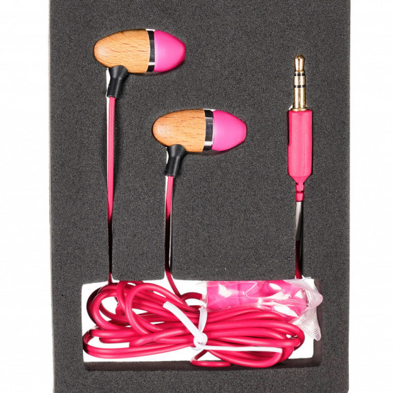 Στερεοφωνικά ακουστικά, Ξύλινα ακουστικά, ροζ  124785 2