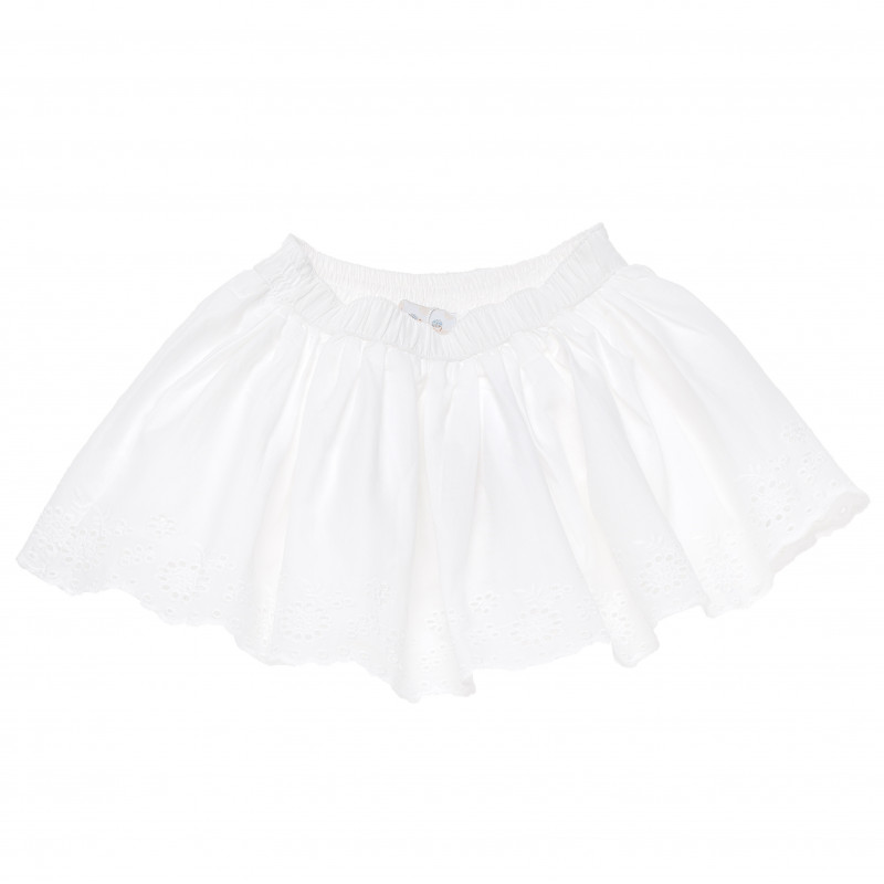 Λευκή φούστα με κεντημένα ανθάκια, για κορίτσι  126659