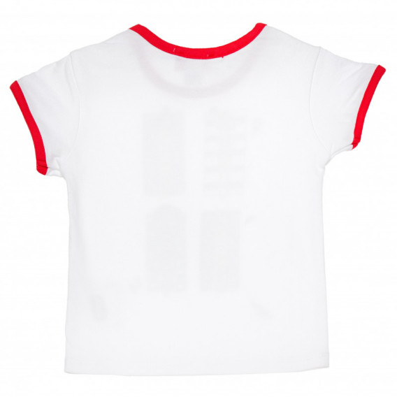 Λευκό t-shirt με κόκκινο περίγραμμα και στάμπα, για κορίτσι Chicco 126744 2