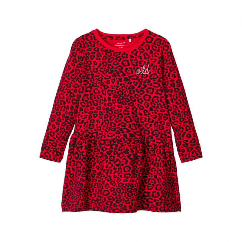 Φόρεμα με animal print για κορίτσι-κόκκινο  127795