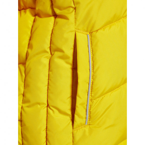 Φουσκωτό μπουφάν με κουκούλα για κορίτσια- κίτρινο Name it 127941 5