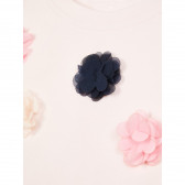 Μπλούζα από οργανικό βαμβάκι με ραμμένα λουλούδια για κορίτσια - ανοιχτό ροζ Name it 127975 3