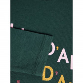 Πράσινη βιολογική βαμβακερή μπλούζα με γράμματα Folle damour για κορίτσια Name it 127993 3