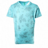 Μπλε βαμβακερό μπλουζάκι με λαιμόκοψη για αγόρια Benetton 130671 2