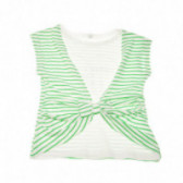 Κοντομάνικο Βαμβακερό μπλουζάκι για κορίτσι, λευκό και πράσινο Benetton 131213 