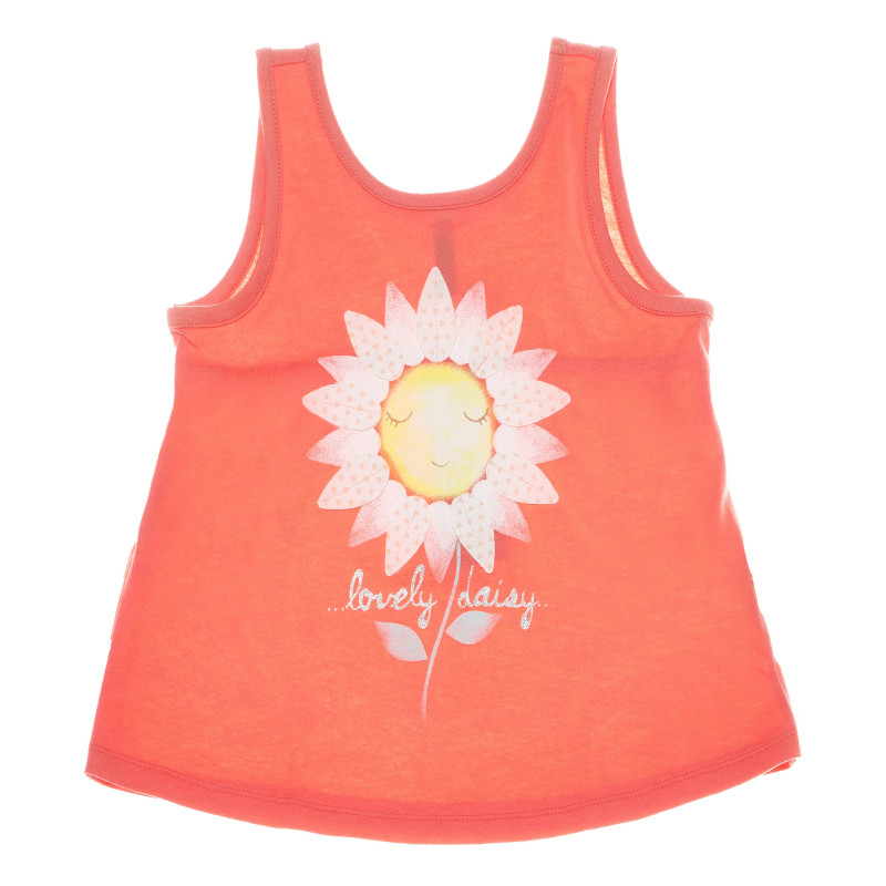Βαμβακερή αμάνικη μπλούζα για κορίτσια σε πορτοκαλί χρώμα  131240