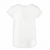 Βαμβακερό λευκό κοντομάνικο μπλουζάκι για κορίτσι Benetton 131396 2