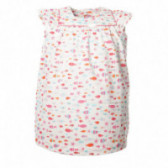 Βαμβακερό Φόρεμα για Κορίτσια, λευκό με μοτίβο ψαριού Benetton 131710 