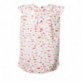 Βαμβακερό Φόρεμα για Κορίτσια, λευκό με μοτίβο ψαριού Benetton 131711 2